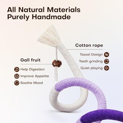 Potaroma Cat Toys Chew Ropes 3Pcs with Refillable Natural Catnip, Safe Teeth Cleaning Toy for Indoor Kittens, Interactive Cat Nip Kitty Toys for All Breeds 19.5 Inches - Image 3