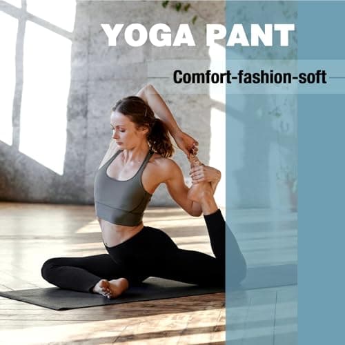 SINOPHANT High Waisted Leggings with Pockets Women, Full Length Capri Buttery Soft Stretchy Yoga Pants(Full Black,L-XL) - Image 4