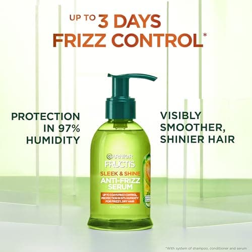 Garnier Fructis Sleek & Shine Anti-Frizz Serum for Frizzy, Dry Hair, Argan Oil, 5.1 Fl Oz, 1 Count (Packaging May Vary) - Image 3