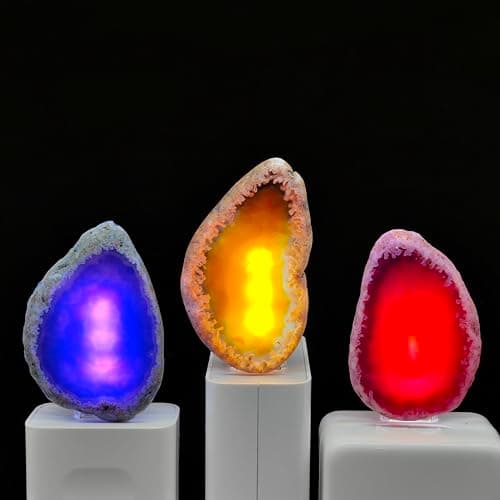 Agate Crystal USB Night Light - Unique Home Decor Hallway Lamp with Crystal Design - Perfect Nightlight for Toilet, Kitchen, and Bedroom (purple agate) - Image 2
