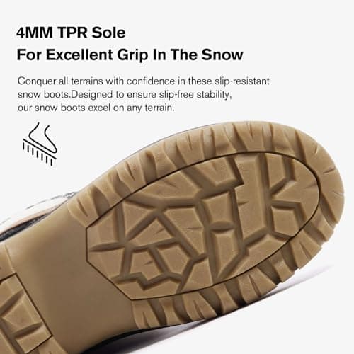 ALEADER Womens Winter Snow Boots Duck Waterproof Boots Insulated Warm Brown Cold Weather Grey 6 M US Women - Image 3