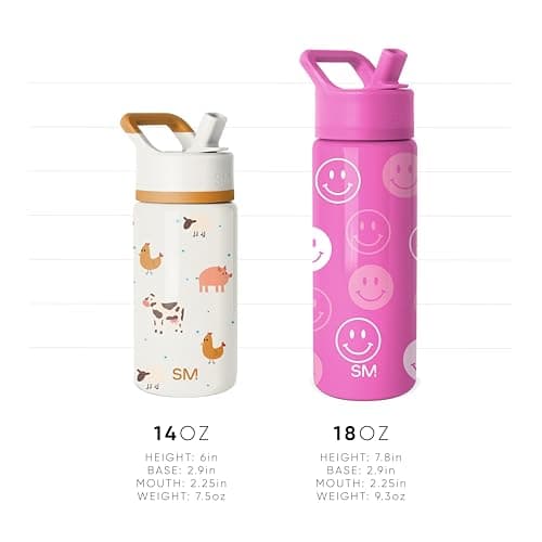 Simple Modern Kids Summit Water Bottle with Straw Lid | 14oz Stainless Steel Cup Insulated Tumbler for Toddlers, School | Chloe Floral - Image 5