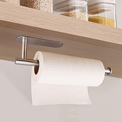 Paper Towel Holders for Kitchen,Paper Towels Bulk- Self-Adhesive Under Cabinet,Both Available in Adhesive and Screws,Stainless Steel - Image 2
