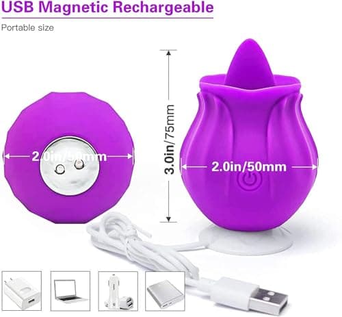 Generic 2024 New Roses for Women Toy Sexy 10 Speed Adult Toys Automatic Electric Adult Toys Machine Pleasure Gifts Tool USB Rechargeable Waterproof Gifts ZB0108, Purple-st - Image 6