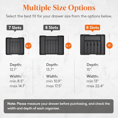 Lifewit Large Silverware Drawer Organizer, Expandable Utensil Tray for Kitchen, BPA Free Flatware and Cutlery Holder, Adjustable Plastic Storage for Spoons Forks Knives, Large, Black - Image 3