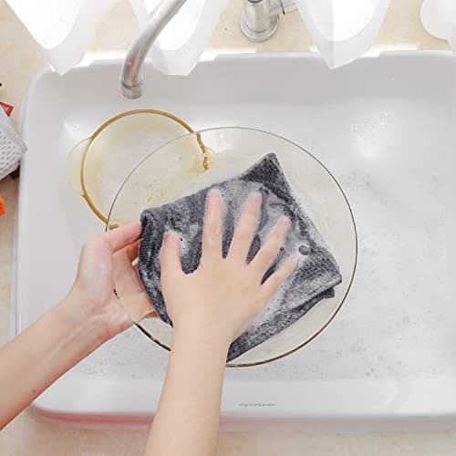 Homaxy 100% Cotton Waffle Weave Kitchen Dish Cloths, Ultra Soft Absorbent Quick Drying Dish Towels, 12 x 12 Inches, 6-Pack, Dark Grey - Image 4