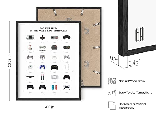 HAUS AND HUES Retro Video Game Posters for Walls Video Game Wall Art and Gamer Poster | Gamer Decor for Boys Room | Gamer Wall Art (Controller, 16x20 Black Framed) - Image 3