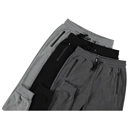 PURE CHAMP Mens 3 Pack Fleece Active Athletic Workout Jogger Sweatpants for Men with Zipper Pocket and Drawstring Size S-3XL(X-Large, Set 1) - Image 3