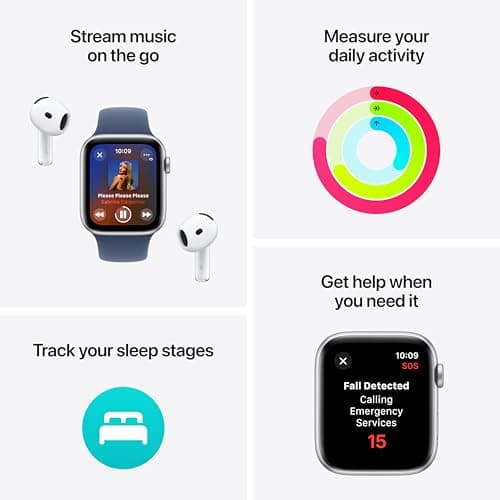 Apple Watch SE (2nd Gen) [GPS 40mm] Smartwatch with Midnight Aluminum Case with Midnight Sport Band S/M. Fitness and Sleep Trackers, Crash Detection, Heart Rate Monitor, Retina Display - Image 3