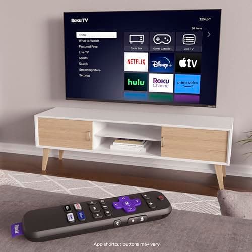 Roku TV Remote Control (Official Manufacturer Product) - Simple Setup, & Pre-Set App Shortcuts - Replacement Remote Compatible with RokuTV Models ONLY (Not Roku Players) - Image 7