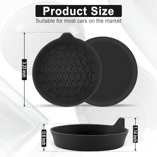 SINGARO Car Cup Holder Coaster, Silicone Cup Holder Insert, Universal Non-Slip Cup Holders, Car Accessories Interior for Women and Man Interior Sets 4 Pack Black - Image 2