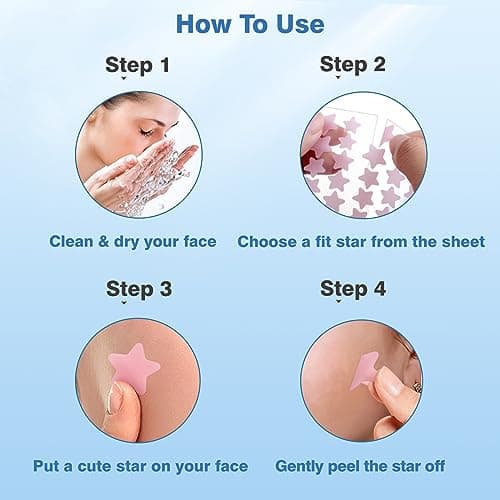 QUSTERE Pimple Patches for Face, Hydrocolloid Acne Patches, Cute Star Zit Covers, Colorful Spot Stickers with Tea Tree, Salicylic Acid & Cica Oil| 3 Sizes (10mm, 12mm & 14mm) |200 Count - Image 7
