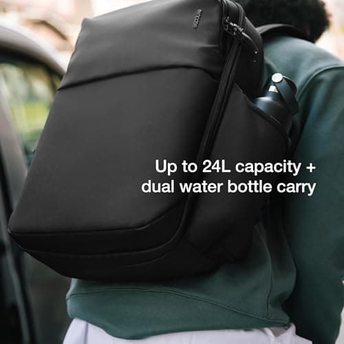 Incase A.R.C. Daypack 24L – Travel Backpack and Laptop Bag for School - Fits up to 16 inch Laptop - 4 Zippered Compartments, 2 Water Bottle Pockets - Commuter and College Backpack - Black - Image 9