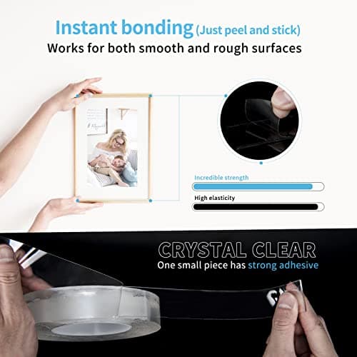 Art3d Double-Sided Mounting Tape (10FT), Multipurpose Removable Adhesive Foam Tape, Transparent, Household - Image 8