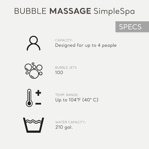 INTEX 28483E SimpleSpa Inflatable Hot Tub 4 Person Bubble Massage Spa: Includes Insulated Cover – Built-in QuickFill Inflation – Soothing Jets – 77" x 26" - Image 5