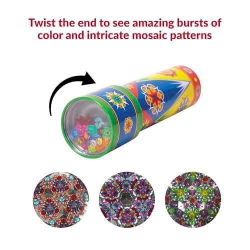 Schylling Classic Tin Kaleidoscope - Fun, Colorful Pattern-Changing Toy - Durable Tin with Multicolored Beads - Ages 3 and Up - One Piece - Image 2