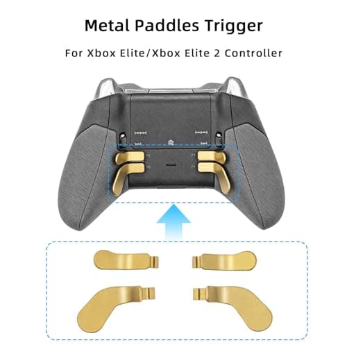Mcbazel Metal Stainless Steel Paddles Trigger for Xbox Elite/Elite 2, Replacement Parts Accessories Kits Metal Paddles Compatible with Xbox Elite/Elite 2 Controller - 4 Pcs (Gold) - Image 3