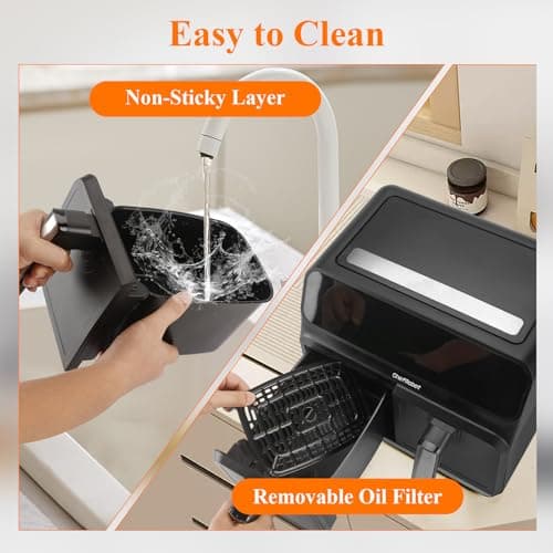 ChefRobot Dual Air Fryer 8 Quart TFT Touch Screen Non Toxic for Family Size/Kitchen/RV - Image 5