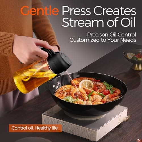 YRRAMATE 16oz/470ml Glass Olive Oil Sprayer for Cooking with Stickers, 2 in 1 Oil Dispenser for Kitchen Gadgets, Food Grade Premium Spray Bottle with Portion Control for Salad, Frying, BBQ (Black) - Image 4