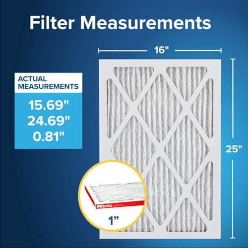Filtrete 16x25x1 AC Furnace Air Filter, MERV 11, MPR 1000, Micro Allergen Defense, 3-Month Pleated 1-Inch Electrostatic Air Cleaning Filter, 4 Pack (Actual Size 15.69 x 24.69 x 0.81 in) - Image 2
