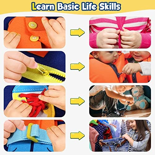 Winblo Toddler Busy Board - Montessori Toys for Toddler Boy Birthday Gift, Educational Learning Sensory Busy Book for Toddler Boys, Toddlers Activities Toy for Airplane Car Travel - Image 4