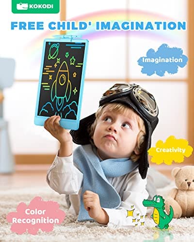 KOKODI LCD Writing Tablet, Valentines Day Gifts for Kids，10 Inch Colorful Toddler Doodle Board Drawing Tablet, Erasable Reusable Electronic Drawing Pads, Educational and Learning Toys for Kids - Image 5