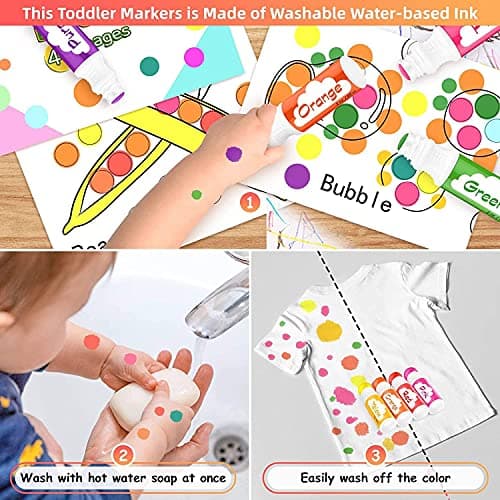 Dot Markers for Toddlers Kids Preschool, Bingo Daubers Washable Art Markers 8 Colors, Toddlers Arts and Crafts Supplies, Kids Painting Drawing Coloring Supplies, Dot Paint Craft Kit Preschool Learning - Image 6