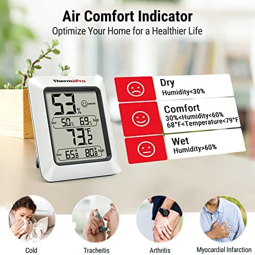 ThermoPro TP50 Digital Hygrometer Indoor Thermometer Room Thermometer and Humidity Gauge with Temperature Monitor - Image 3