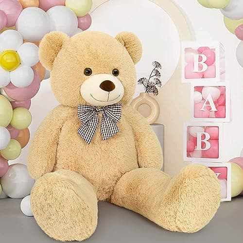 MaoGoLan Giant Big Teddy Bear 4 Feet 47 inch Life Size Tan Plush Bear Brown Stuffed Animal for Children Boyfriend - Image 4