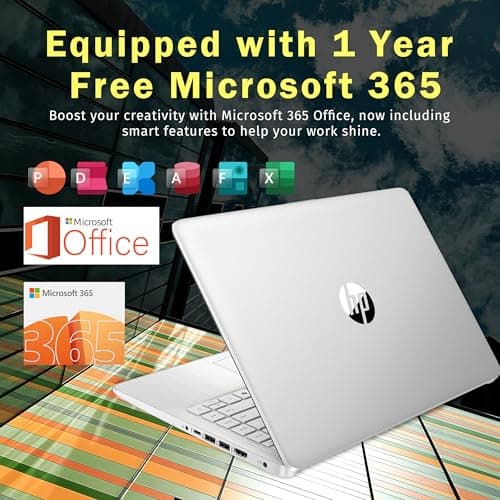 HP Stream 14" HD BrightView Laptop, Intel Celeron N150, 16GB RAM, 288GB Storage (128GB eMMC + 160GB Docking Station Set), Intel UHD Graphics, 720p Webcam, Wi-Fi, 1 Year Office 365, Win 11 S, Silver - Image 6