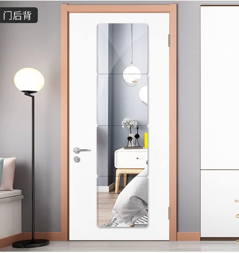 Wall Mirror Full Length, on Door Mirrors, Cheap Mirror Acrylic, shatterproof Gym Mirrors for Home Gym, 8"X8"-4 Pcs, Workout Non Glass Mirrors for Bedroom, Over Door Mirror Kids 8"X8"X0.08", 4 Pcs - Image 5