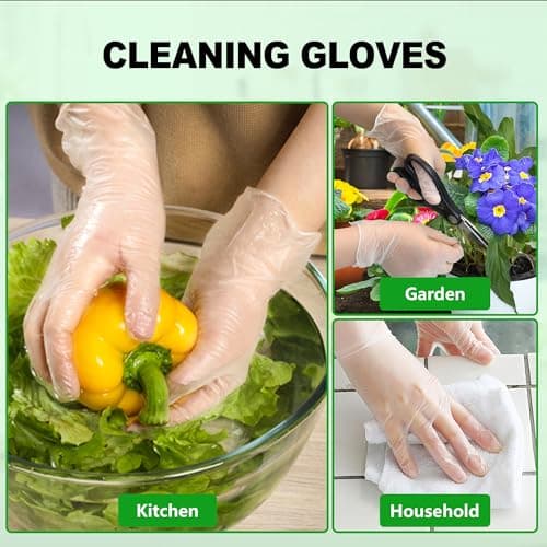 SWIFTLITE Disposable Vinyl Gloves, Food Safe, Latex-Free Powder-Free Clear Plastic Gloves for Cooking, House Clean, Food Prep (100, Medium) - Image 4