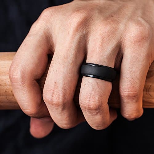 ThunderFit Silicone Men’s Wedding Rings, 10mm Wide 2.5mm Thick Rubber Wedding Bands-Variety Multipack 1-7 - Image 3