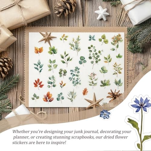 450 Pcs Flower Stickers for Scrapbook Supplies, Dried Pressed Flowers Scrapbook, Natural Flower Stickers for Scrapbooking, Planner, Junk Journal, Bullet Journal - Image 7