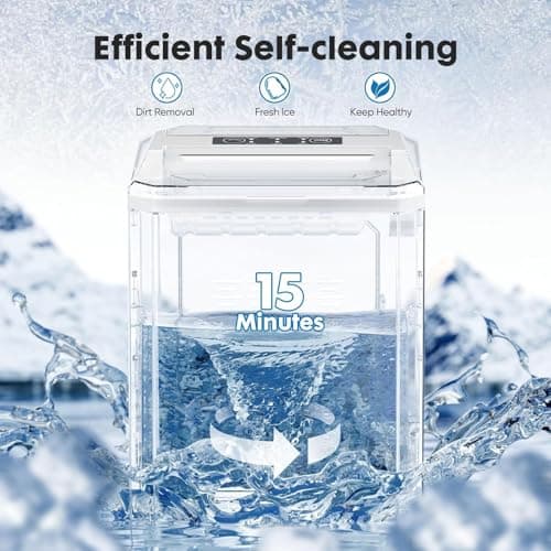 Sweetcrispy Countertop Ice Maker, Portable Ice Machine Self-Cleaning, 9 Cubes in 6 Mins, 26 lbs/24Hrs, 2 Sizes of Bullet Ice for Home Party Office,Elegant Black - Image 4