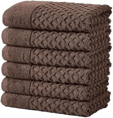 Dark brown terry cloth towels for hair and skin - Image 2