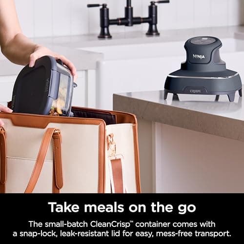 Ninja Crispi 4-in-1 Portable Glass Air Fryer Cooking System, 1500W, 4QT & 6-Cup TempWare Glass Containers with Storage Lids, Microwave, Freezer & Dishwasher Safe, Cyberspace Gray, FN101GY - Image 10