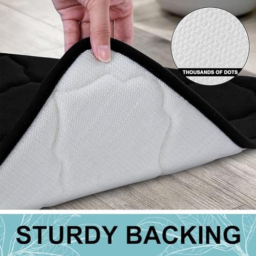 OLANLY Memory Foam Bath Mat Rug 24x16, Ultra Soft and Absorbent Bathroom Rugs, Non-Slip, Comfortable, Machine Washable Bath Carpet for Bathroom Floor, Tub, Shower and Home Decor Accessories, Black - Image 5