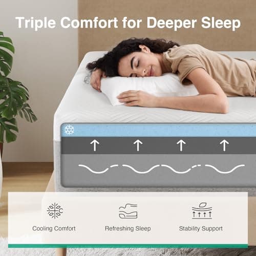 Novilla King Size Mattress, 12 Inch Gel Memory Foam King Mattress for Cool Night & Pressure Relief, Medium Plush Feel with Motion Isolating, Bliss - Image 4