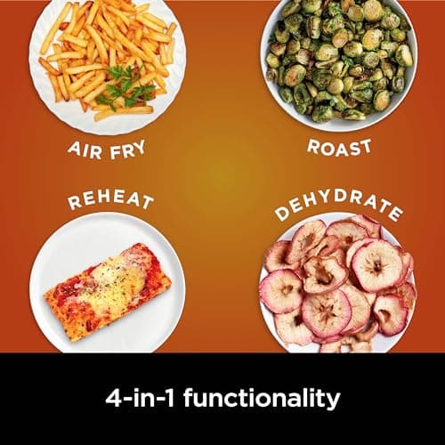 Ninja | Air Fryer | 4-in-1 Pro Air Fry, Roast, Reheat, Dehydrate | 5QT Capacity fits up to 4lbs of French Fries | 400F Max Temp | Nonstick Basket & Crisper Plate | 120V | Grey | AF141 - Image 4