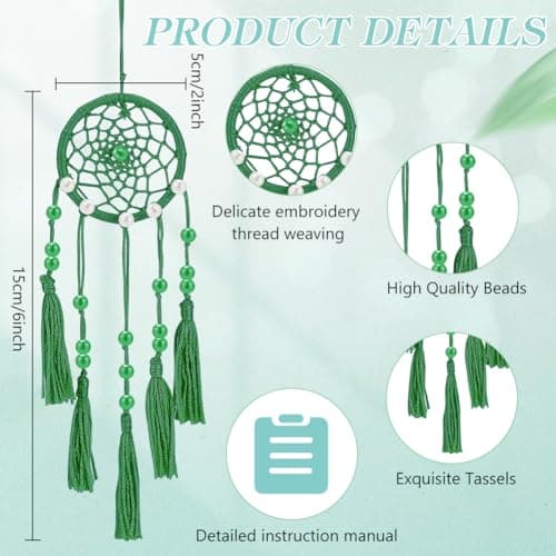 INFUNLY 24PCS DIY Small Dream Catcher Kits for Beginners Colorful Handmade Dreamcatcher Kit for Starters DIY Mini Star/Moon/Heart/Round Shape Ornament Making Kit for Bedroom Car Mirror Keychain Bag - Image 3