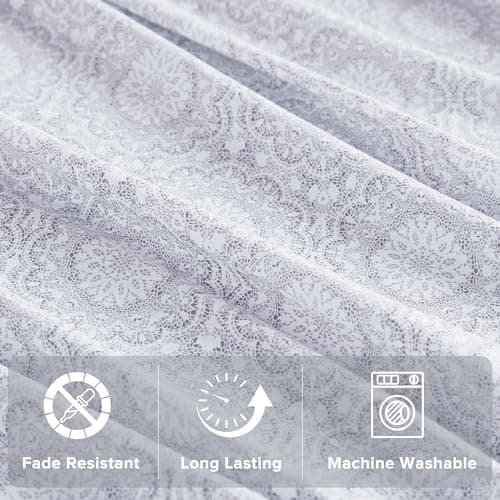 Comfort Spaces 100% Cotton Sheets King, Breathable, Naturally Cool Cotton Sheets, Soft Cotton Bed Sheets with 14" Elastic Pocket Fits up to 16" Mattress, All Seasons Sheet Set, Adelia Gray 4 Piece - Image 9