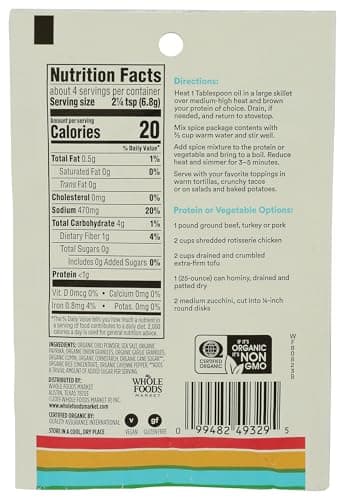 365 by Whole Foods Market, Organic Taco Seasoning, 1 Ounce - Image 2