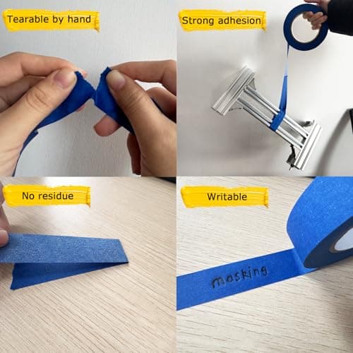 4 Rolls Premium Painters Tape, Blue Tape, Masking Tape, Paint Tape for Multi-Purpose, Painting, Painter's, DIY Crafts Arts (88yd =0.94IN*22yd*4) Decoration Labeling No Residue, Easy Removal - Image 5