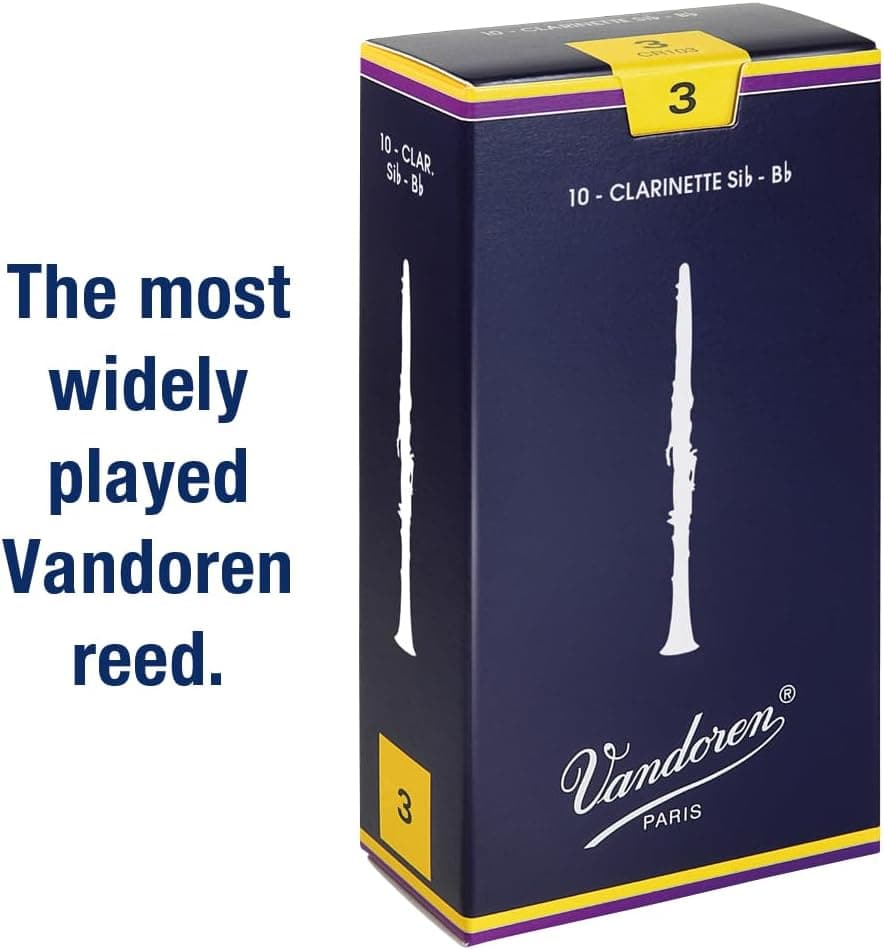 Vandoren CR103 Bb Clarinet Traditional Reeds Strength 3; Box of 10 Strength 3 Clarinet - Image 3