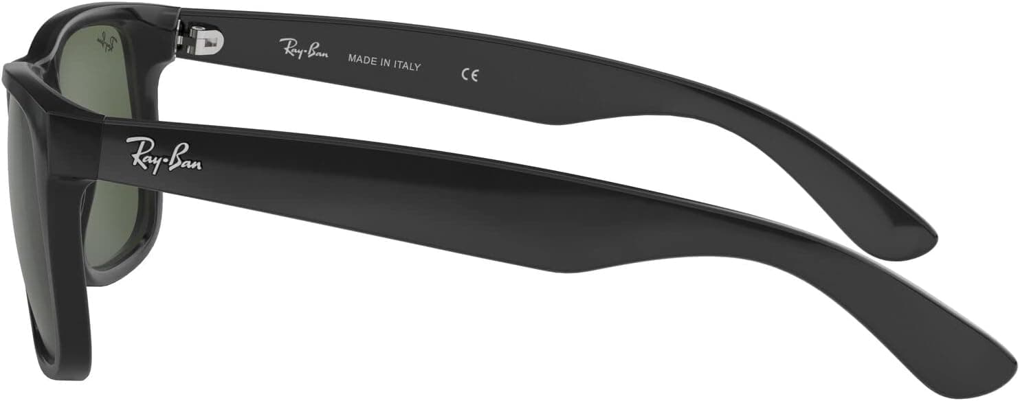 Ray-Ban RB4165 Justin Rectangular Sunglasses Black/Dark Green 55 mm - Image 5