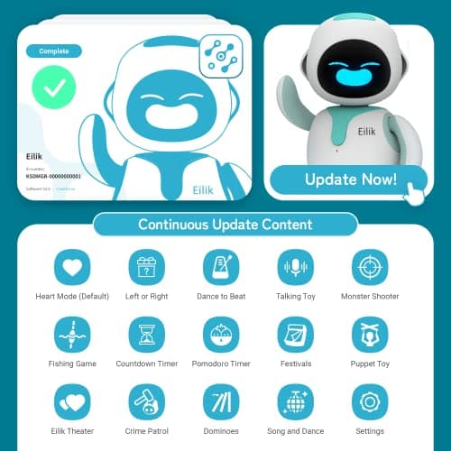 ENERGIZE LAB Eilik – Cute Robot Pets for Kids and Adults, Your Perfect Interactive Companion at Home or Workspace, Unique Gifts for Girls & Boys. - Image 4