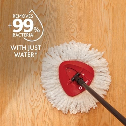 O-Cedar EasyWring Microfiber Spin Mop, Bucket Floor Cleaning System, Red, Gray, Standard - Image 4