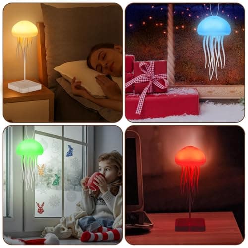 Jellyfish Lamp, Voice Control Jellyfish Lamp with Dancing Legs, RGB Gradient Jellyfish Bedside Lamp, Rechargeable Jellyfish Table Lamp with Touch Sensor, Christmas Gifts (Hanging + Base) - Image 7