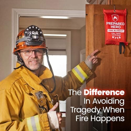 Prepared Hero Emergency Fire Suppression Blanket - 2 Pack, 40' x 40' Fiberglass Blanket for Kitchen and Home - Image 2